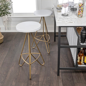 Trinity 30" Modern Industiral Iron Tripod Backless Bar Stool - JONATHAN Y